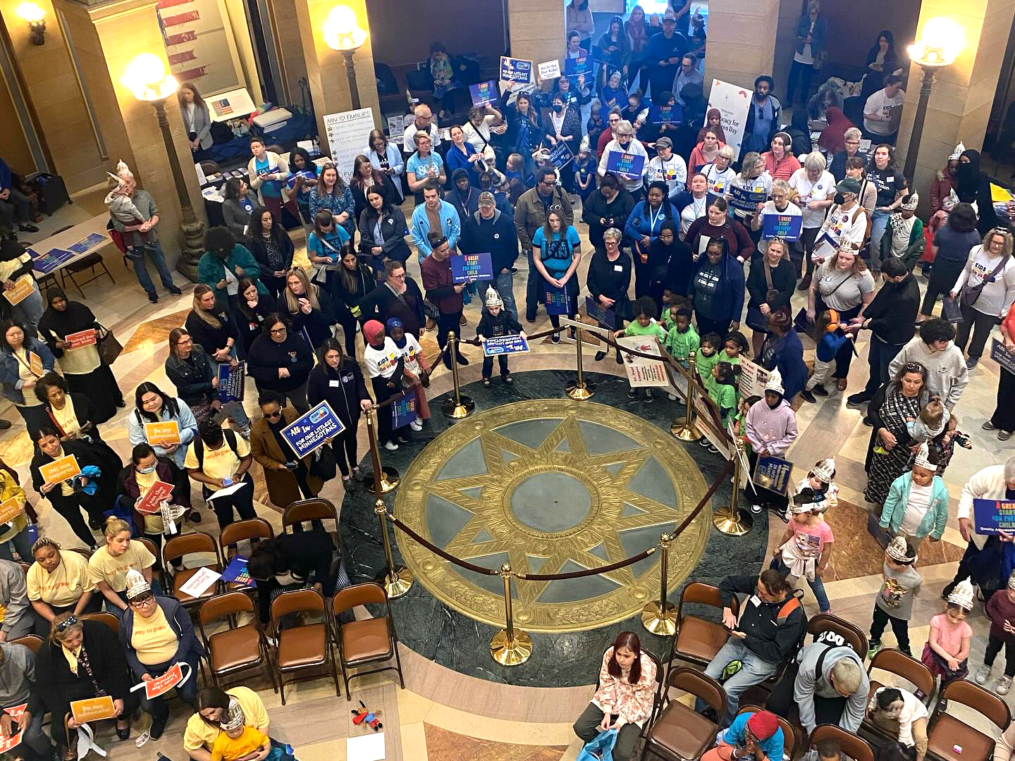 Minnesotans gather at the Capitol in support of childcare providers and families. Credit: ISAIAH